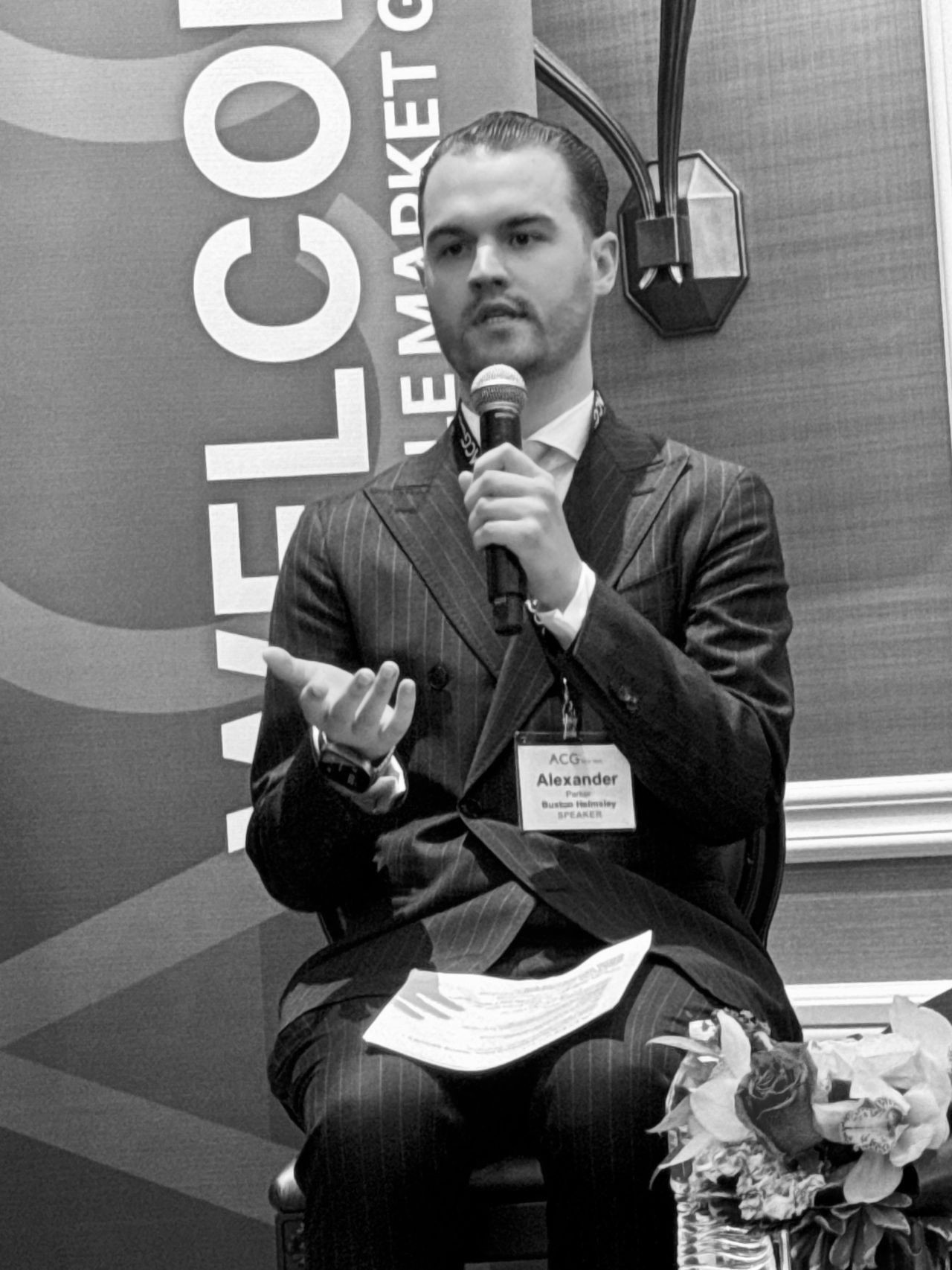 Alexander Parker speaking at industry conference